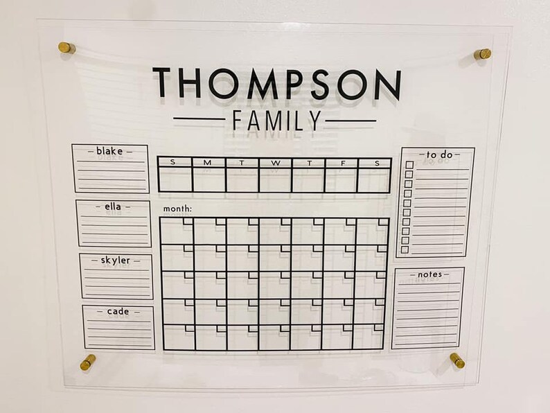 Customized Family Calendar SVG Files 3 Names Etsy