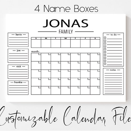 DIGITAL SVG FILE Family Calendar Acrylic Etsy