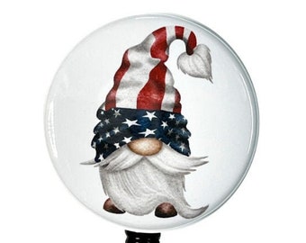 Patriotic Gnome Retractable Badge Reel