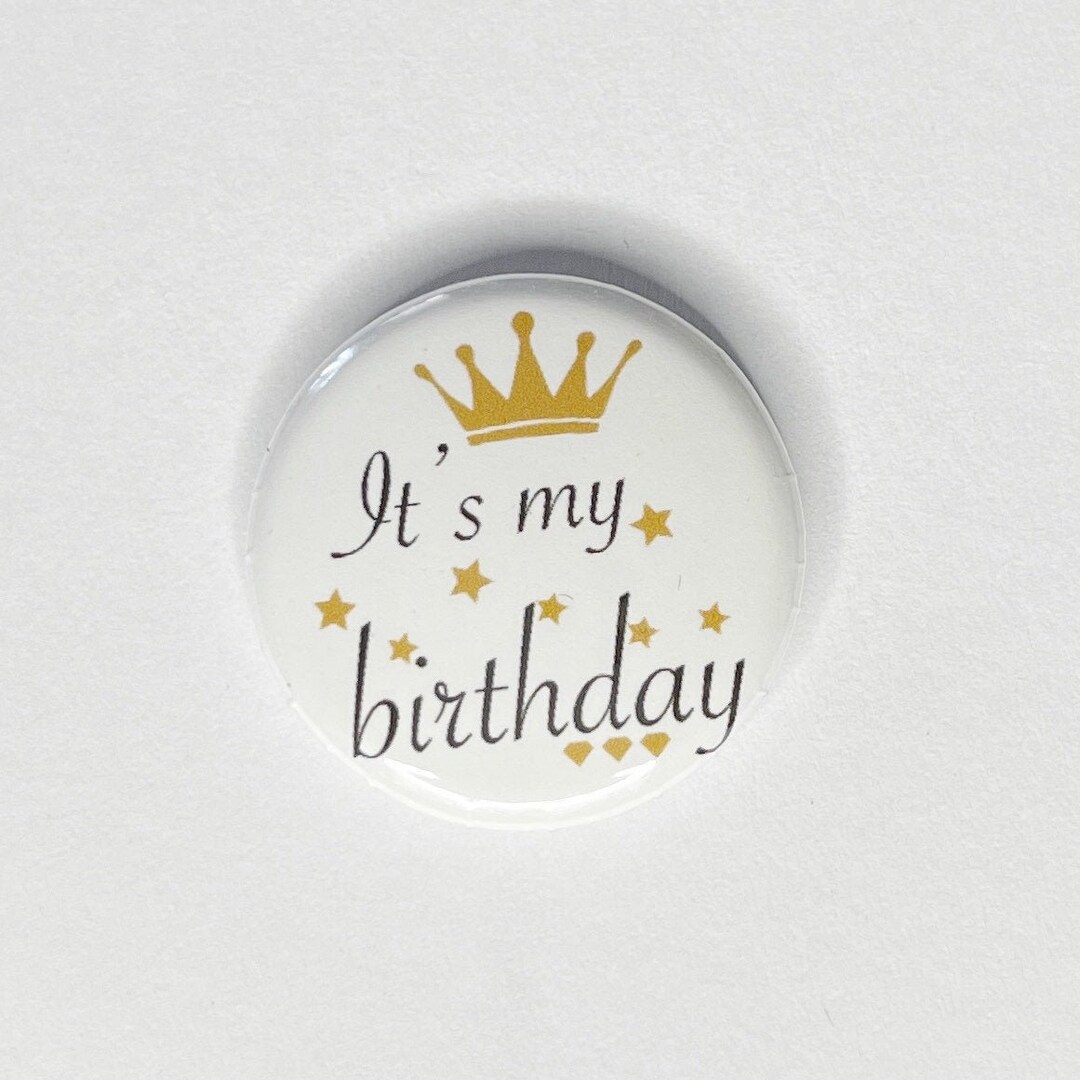 Beistle Today's My Birthday Button – 1pc White Satin Celebration Pin - View #3