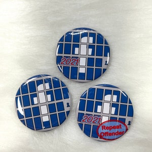 Facebook Jail Button pin, Magnet, keyring, zipper pull, mirror or more, various sizes