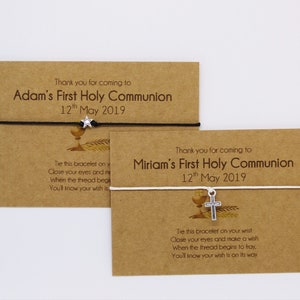 First Holy Communion favours gifts. Personalised 1st Communion party wish bracelets. Favors girls &  boys. Friendship bracelets. Religious .