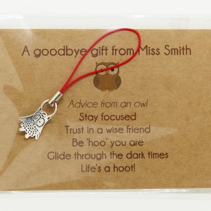 Personalised gifts from teacher to students pupils. Charm & message card. Class of 2023. Good luck End of term gift girls and boys image 10