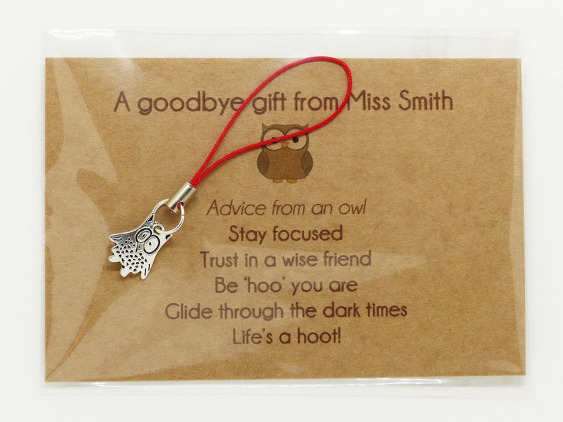 Personalised gifts from teacher to students pupils. Charm & message card. Class of 2023. Good luck End of term gift girls and boys image 10