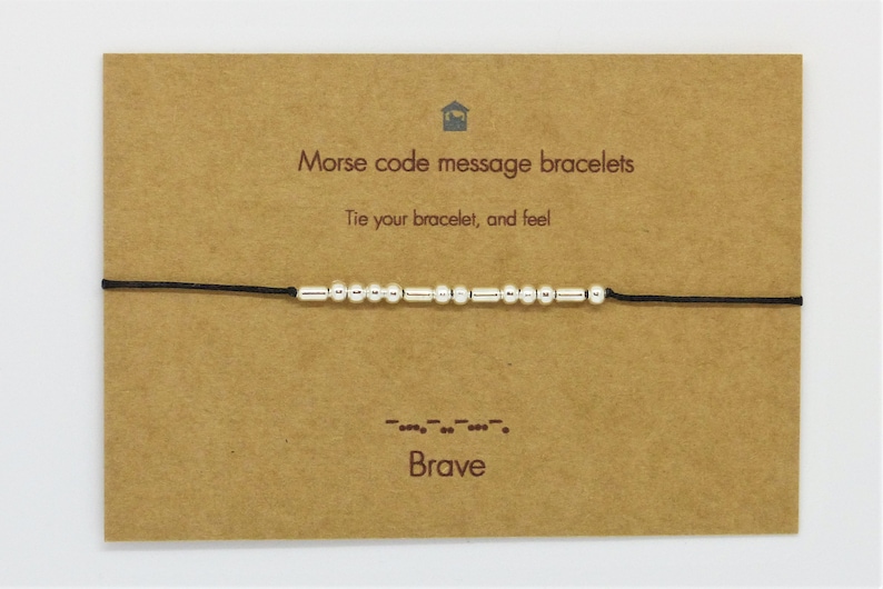 Good Luck Gift & Message Card. Friendship Morse Code Bracelet. Etsy