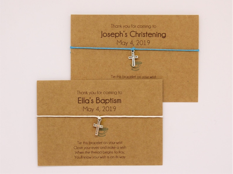 Christening gifts. Baptism favours. Personalised wish image 1