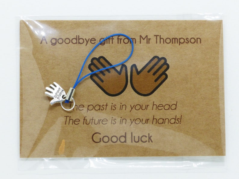 Personalised gifts from teacher to students pupils. Charm & message card. Class of 2023. Good luck End of term gift girls and boys image 7