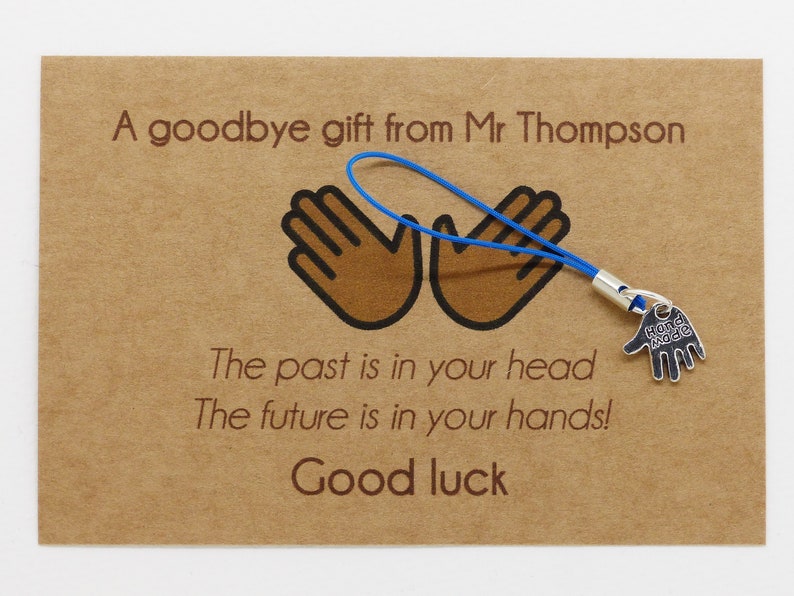 Personalised gifts from teacher to students pupils. Charm & message card. Class of 2023. Good luck End of term gift girls and boys image 5