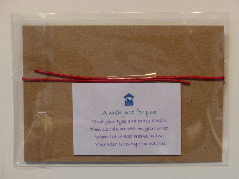 Goodbye gift Wish Bracelet with Poem Personalised optional Choice of colours. Friends are like stars Best Friend Birthday gift