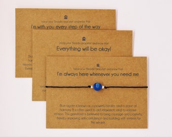 Gemstone Anxiety Bracelet: Agate & Silver Plated Beads