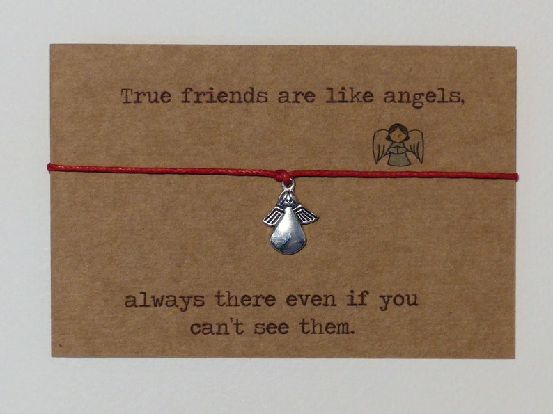 Goodbye gift Wish Bracelet with Poem Personalised optional Choice of colours. Friends are like stars Best Friend Birthday gift