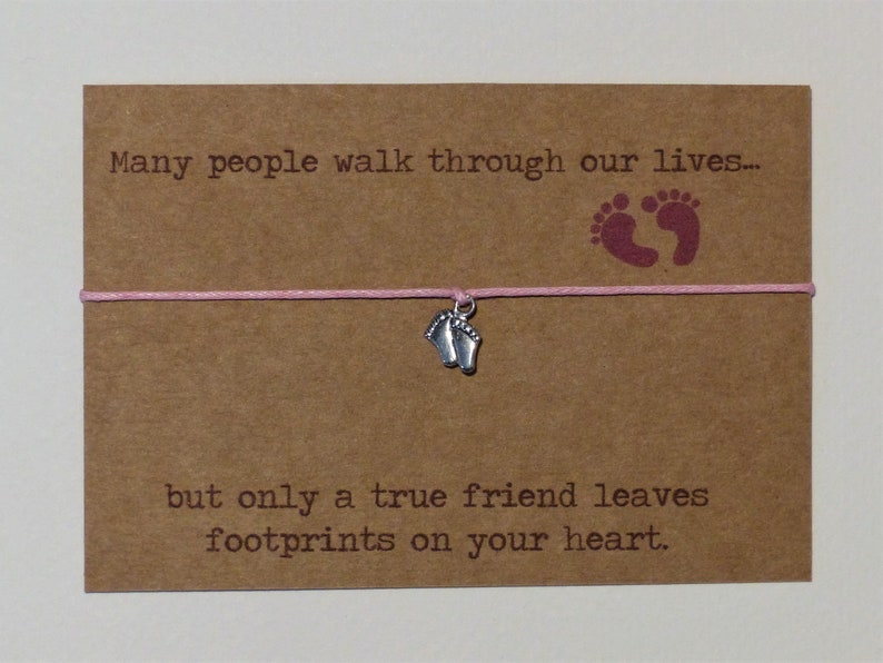 Goodbye gift Wish Bracelet with Poem Personalised optional Choice of colours. Friends are like stars Best Friend Birthday gift