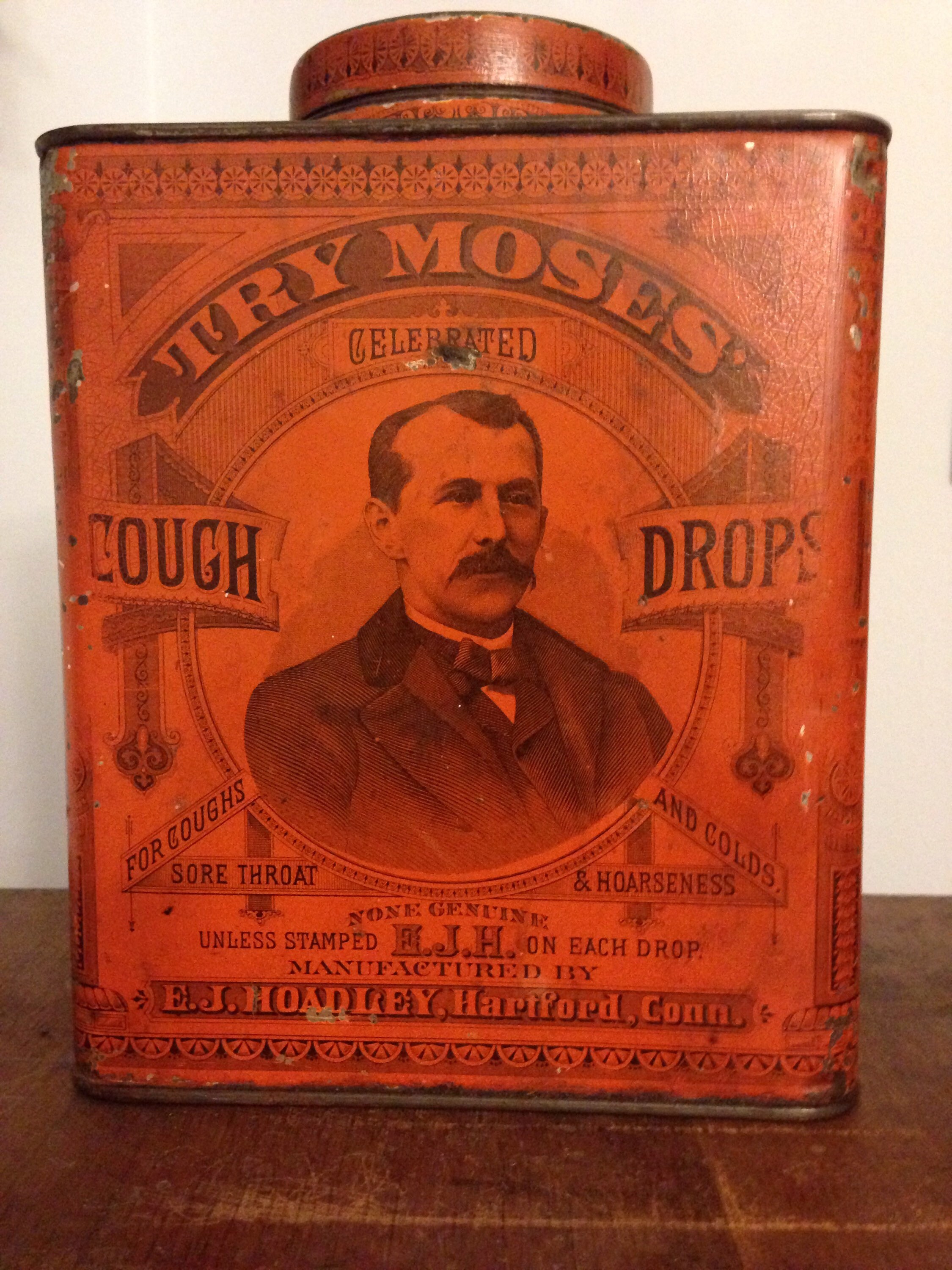 Collectibles Vintage MOSES Cough Drops ADVERTISING TIN Miniature Sample