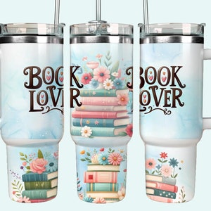 40oz Book Lover Tumbler with Straw - Gift for him- Gift for her - Birthday gift - Christmas gift- personalised gift