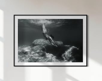Argent | Fine Art onderwaterfotografie Giclée Coastal Contemporary Sea Woman Muurdecoratie