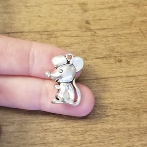 Tibetan silver large CUTE mouse mice charms pendants x5 50mm kookie B120 UK 
