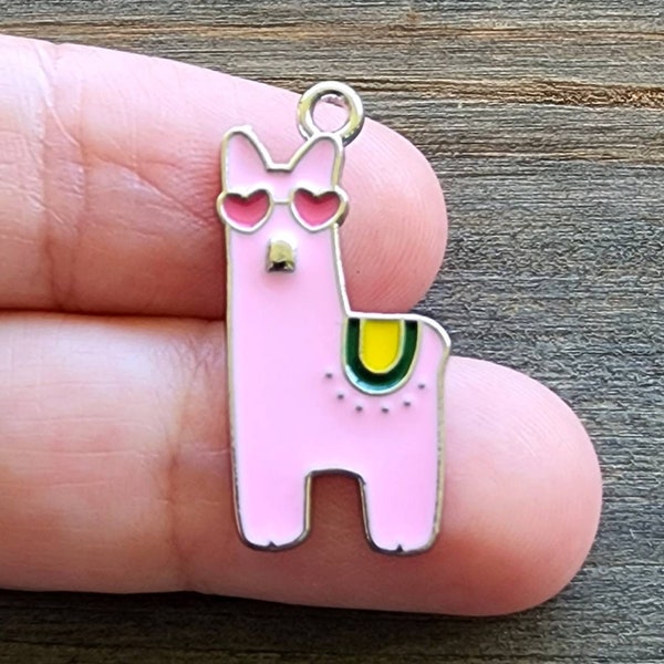 Enamel ALPACA Charms Enamel LLAMA Charms Alpaca Pendant Llama Pendant DIY Jewelry Silver Charms Jewelry charm Findings 27.5mm x 13mm