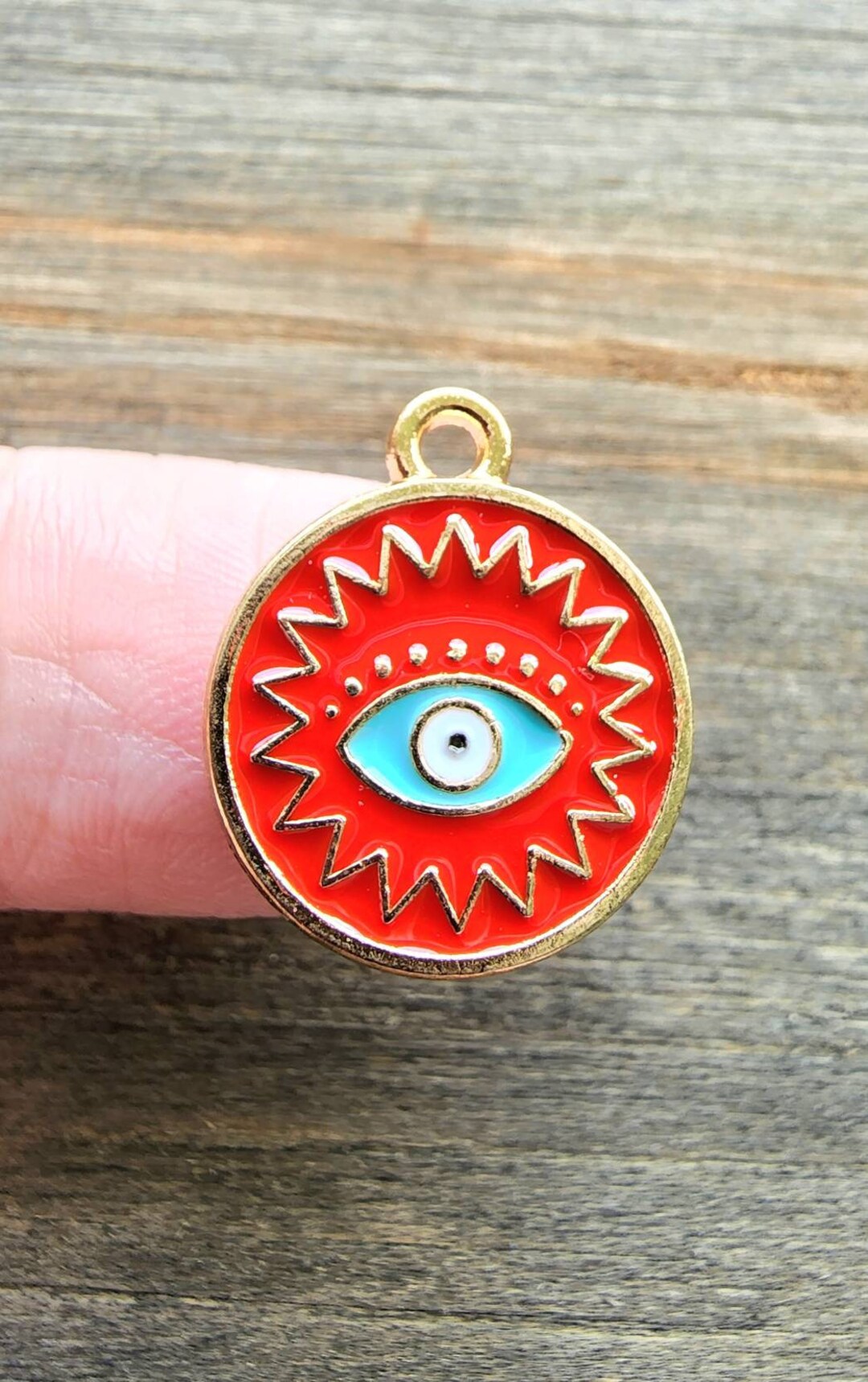 TINY Evil Eye Charms Evil Eye Pendant DIY Jewelry Charm Appx Etsy