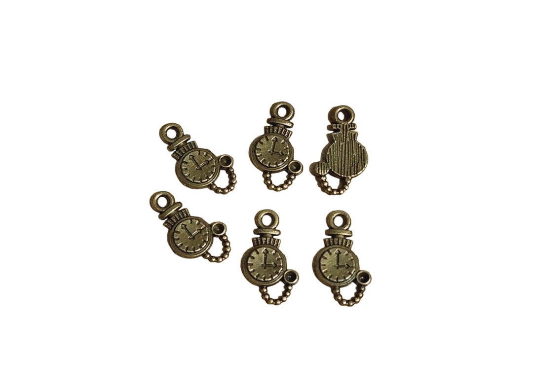CLOCK Charms Mini Clock Charms Stop Watch Charms Tiny Etsy
