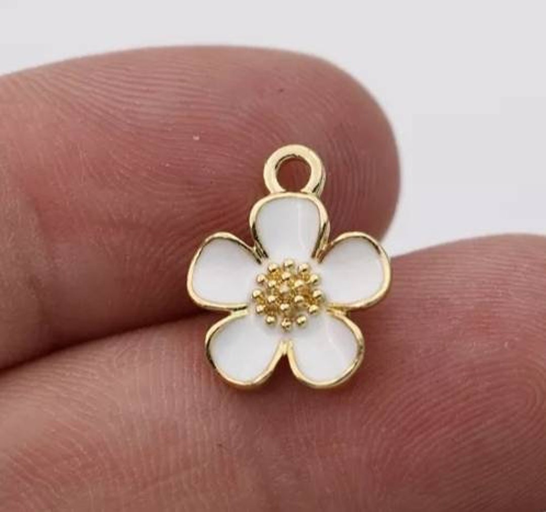 CHERRY Blossom Charm Sakura Flower Charm Rose Gold Flower 