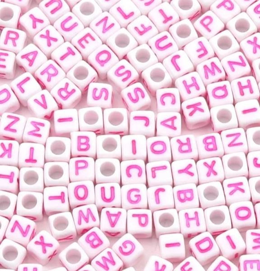 Beads 6MM X 6MM Alphabet Beads Square Letter Beads Spacer Etsy