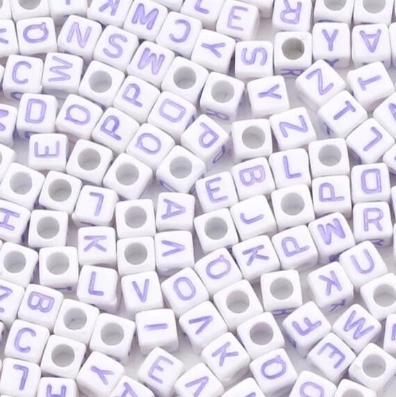 Beads 6MM X 6MM Alphabet Beads Square Letter Beads Spacer Etsy