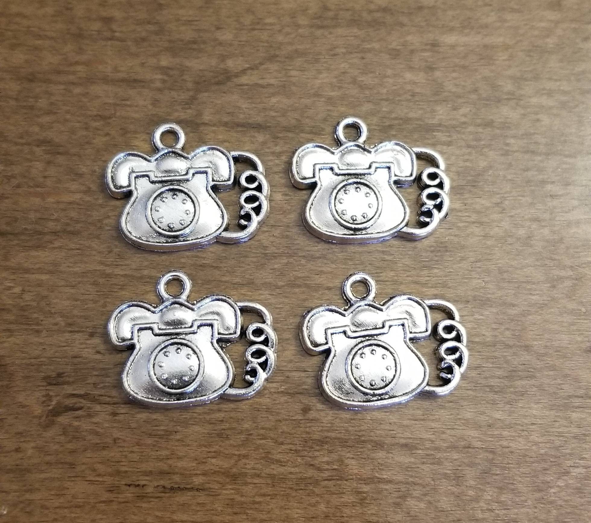 Lot of 4 Telephone Charms Phone Charms Realtor Charms Real Etsy