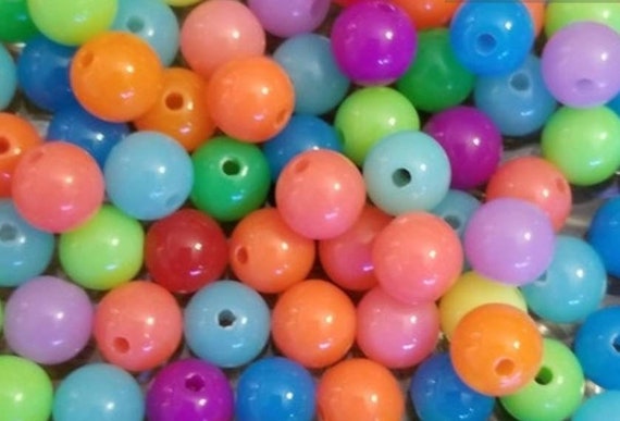 4MM or 6MM Beads Bubblegum Beads Gumball Beads Pony Beads Spacer Multicolor Beads Acrylic Beads