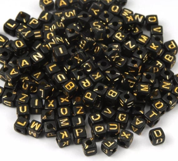Beads 5MM x 5MM Alphabet Beads Square Letter Beads Spacer | Etsy