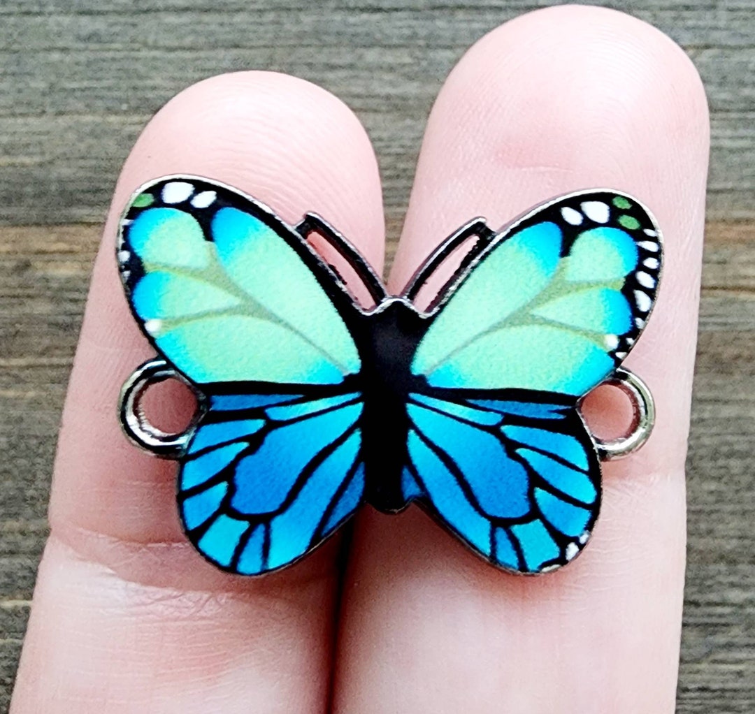 BIG BUTTERFLY Connector Charm Butterfly CHARM Connector Etsy