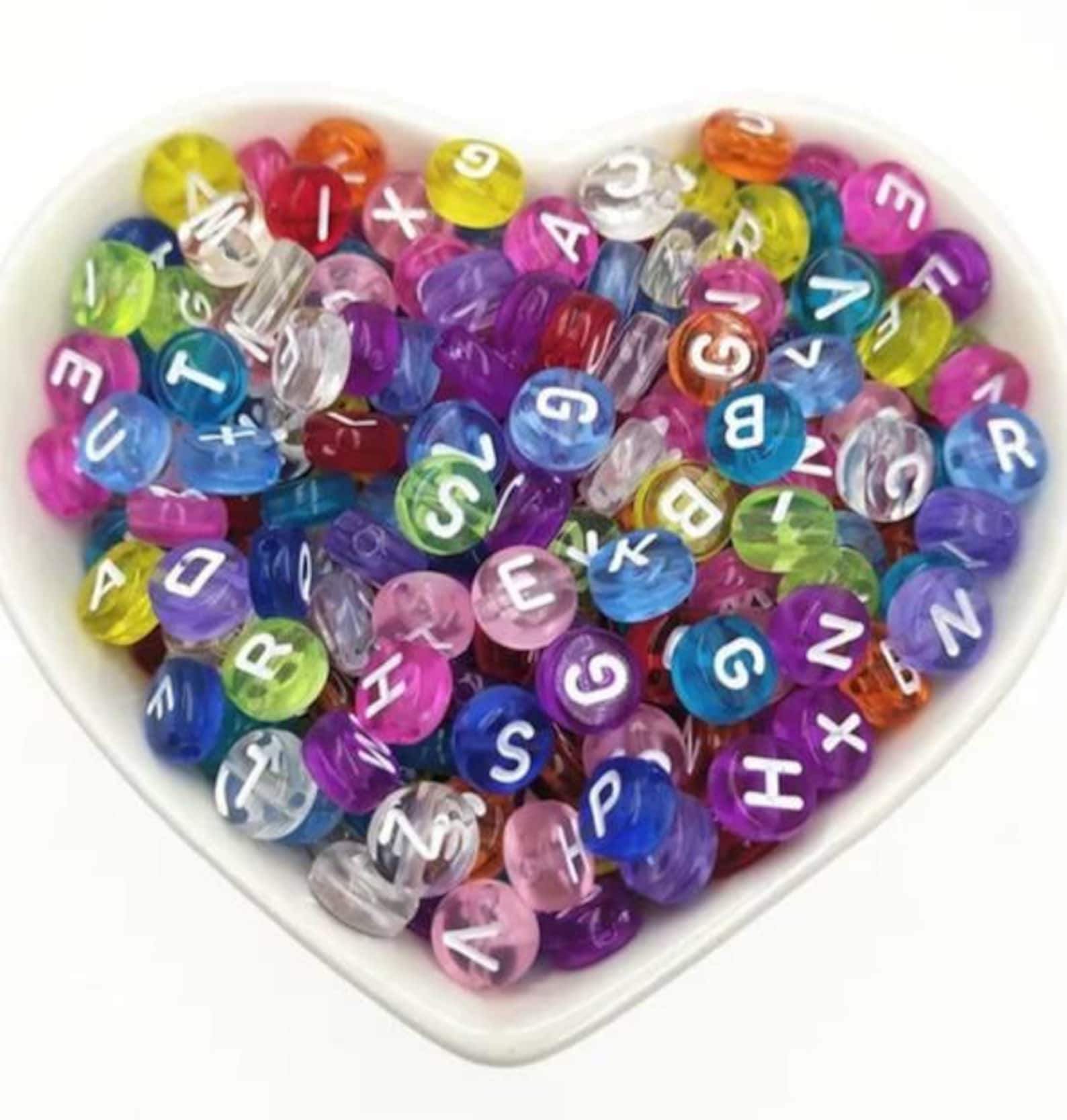 Beads 7MM X 4MM Alphabet Beads Letter Beads Spacer Transparent Etsy