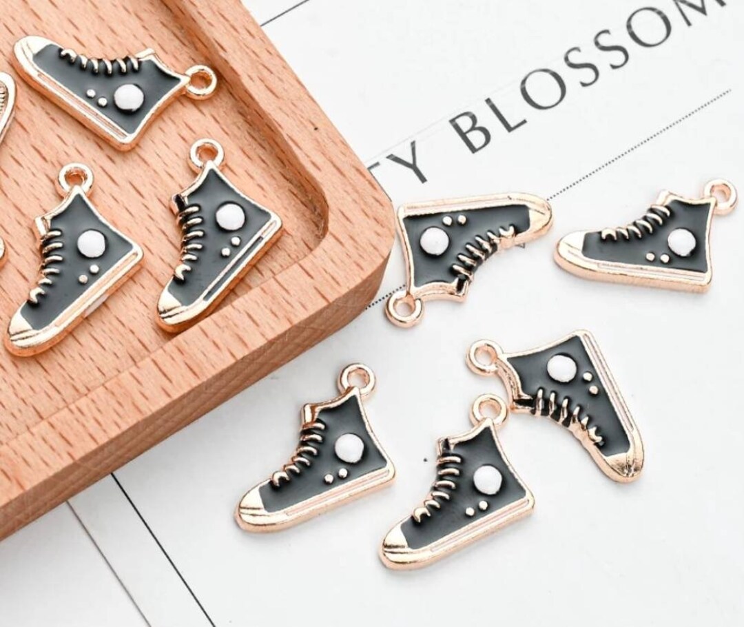 Lot of 4 Rose Gold Tennis Shoe Charms Athletic Shoe Charms Etsy