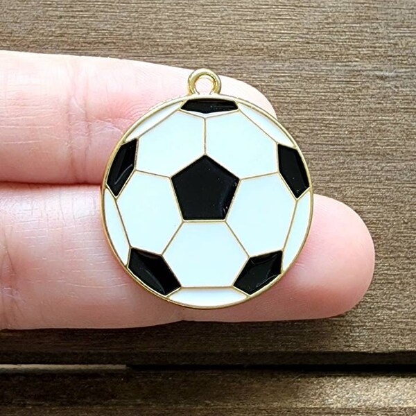 White & Pink Glitter Soccerball Charm main image 1
