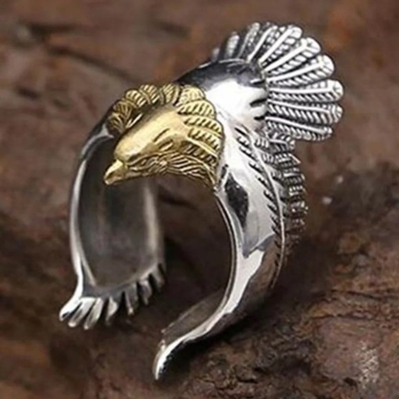 Eagle RING wrap Ring Stainless steel RING adjustable Ring Bird Ring Statement Ring