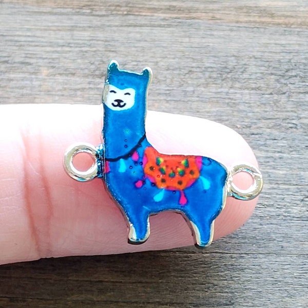 ALPACA Charms Connector Enamel LLAMA Charms Connector Llama Connector Alpaca Pendant Connector Llama Pendant Silver Charm 20.6mm x 20.8mm