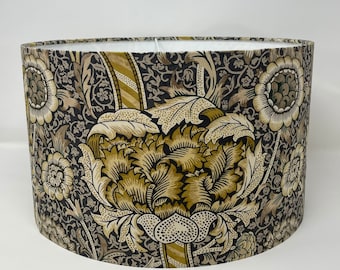 William Morris Wandle Drum Lampshade black & gold