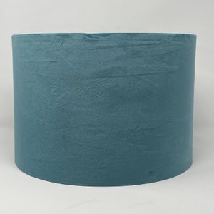 Teal velvet handmade drum lampshade