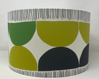 Scion Octant drum lampshade in Green and Black