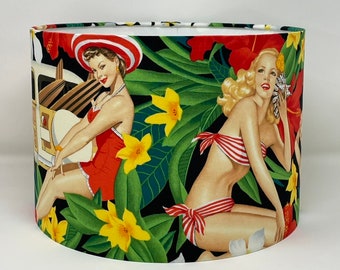 Aloha girls drum lampshade