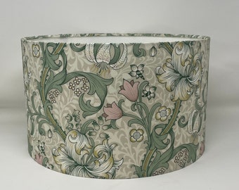 William Morris Golden Lily drum lampshade linen/blush