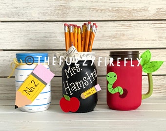 Personalized Teacher Jar,Teacher Pencil Holder Gift,Back to School Teacher Gift,Teacher Appreciation Gift,Teacher Party Decor,New Teacher