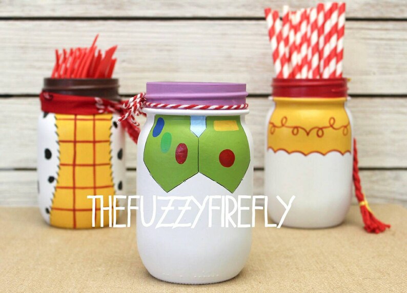 Handpainted Toy Story Inspired mason jar centerpiecesToy Etsy