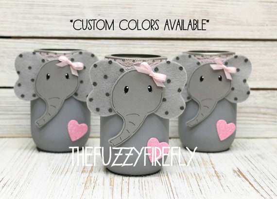 Original Elephant Mason Jar Centerpieceelephant Baby Etsy