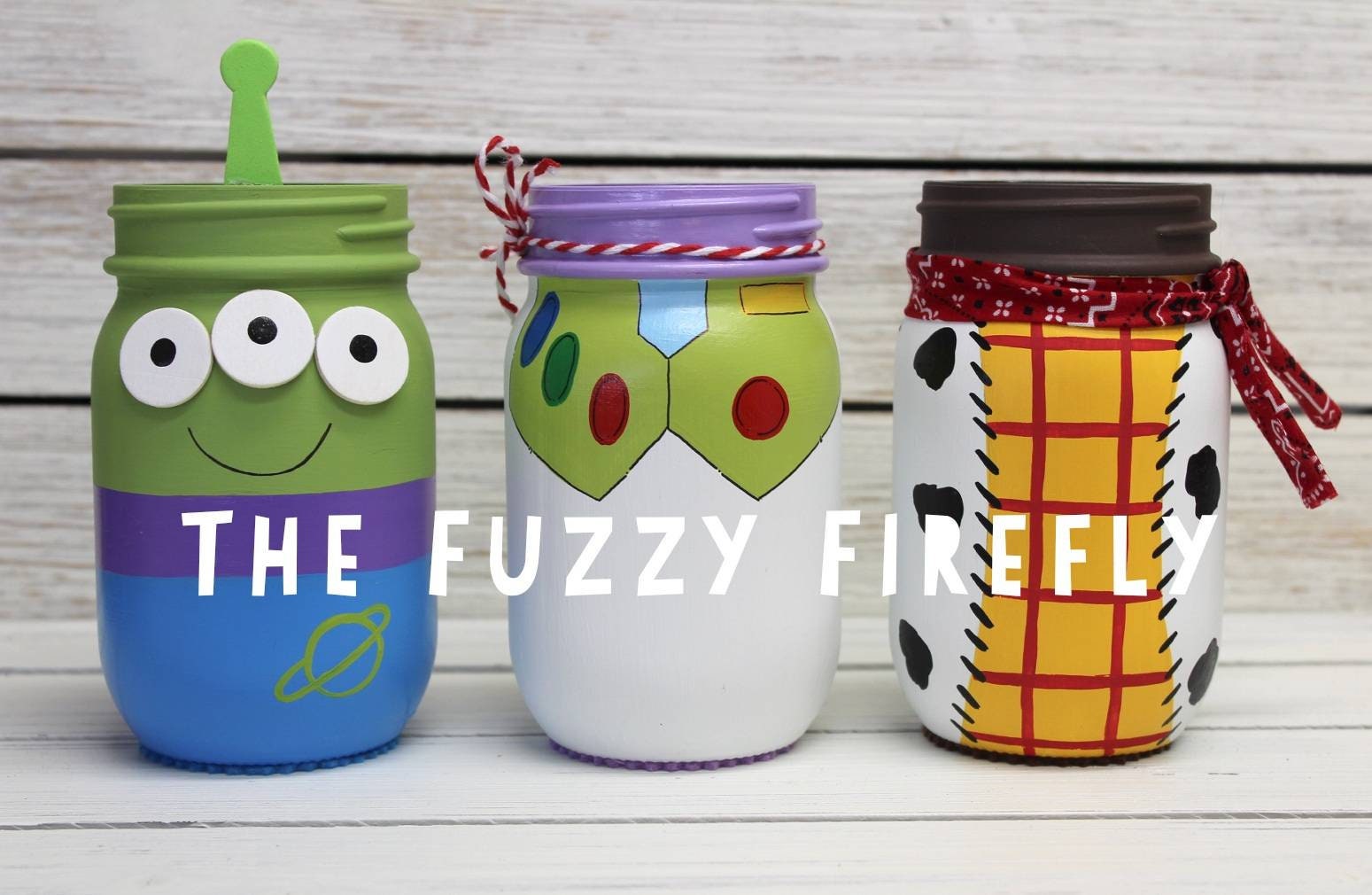 SET of Handpainted Toy Story Inspired Mason Jar Etsy