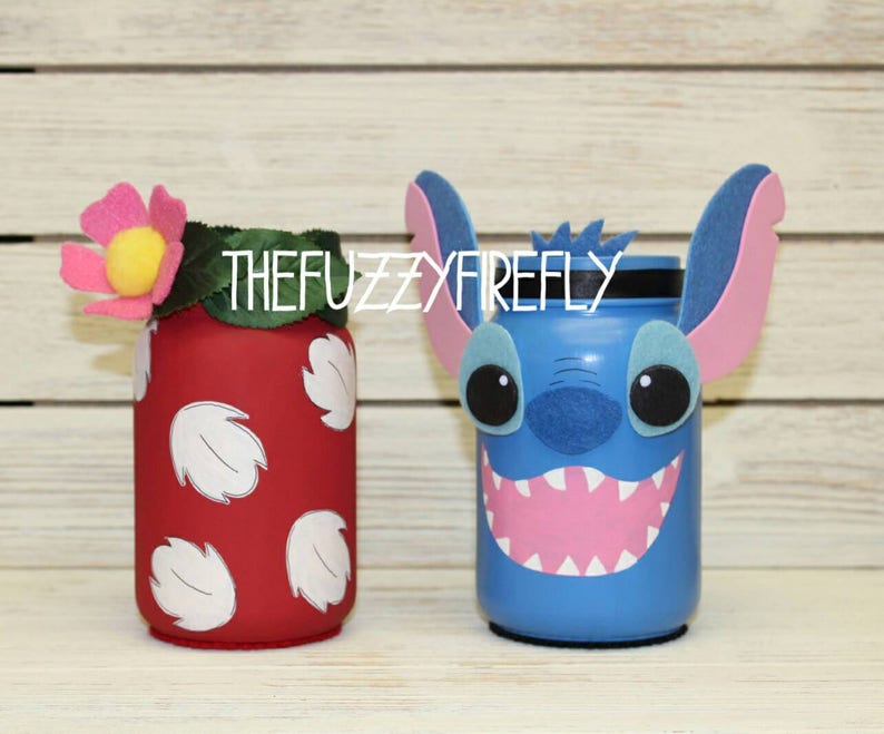 Handmade Lilo and Stich Hawaiian Inspired Mason Jar Etsy