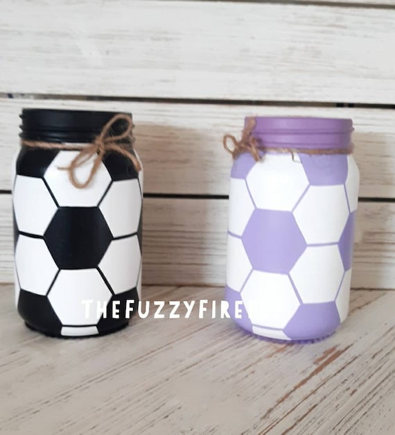 Sports Themed Centerpiece Pint Jarfootball Party Decormason Etsy 日本
