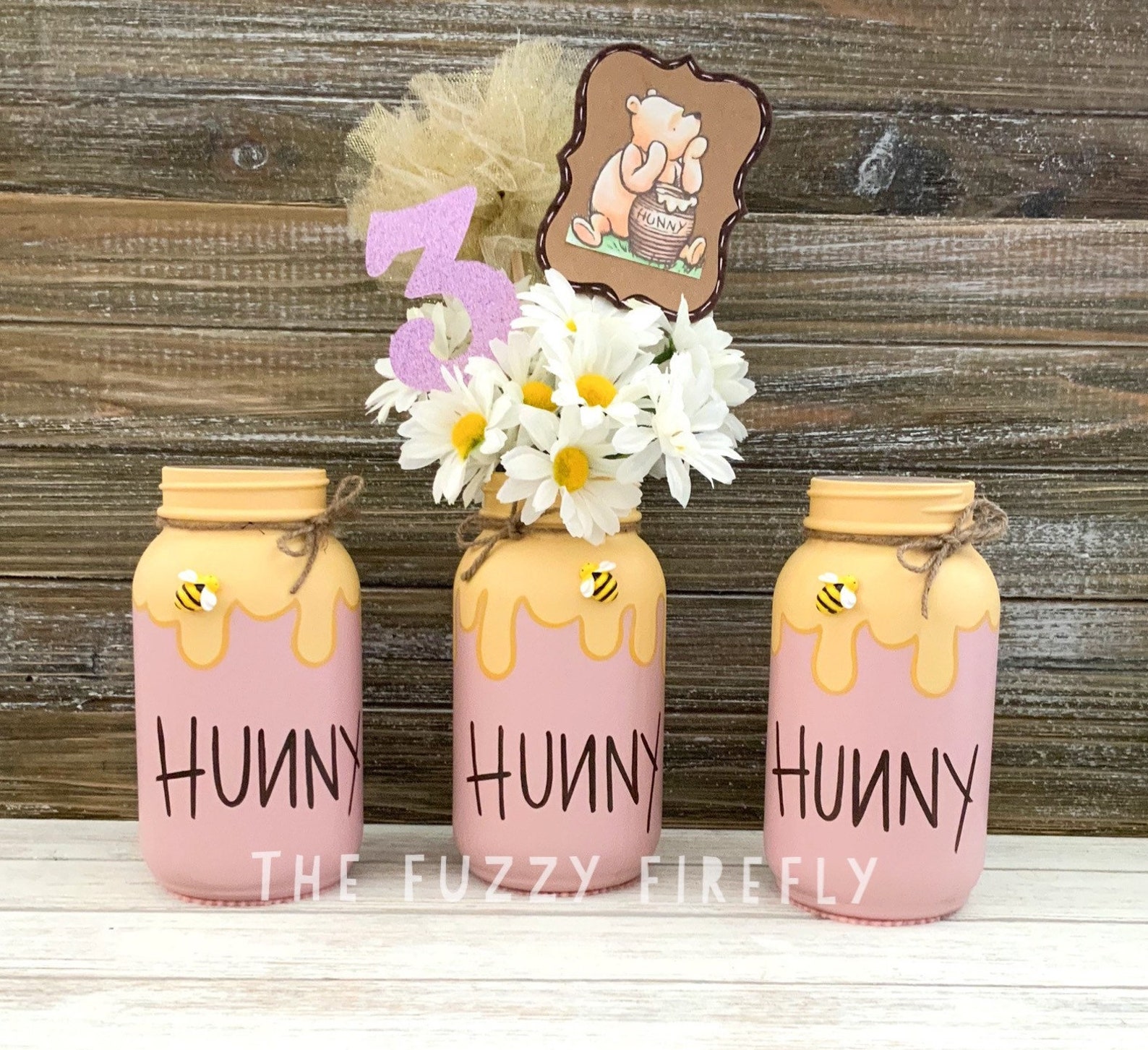 Honey Pot Mason Jar QUART SET Centerpiecehunny Pot Etsy