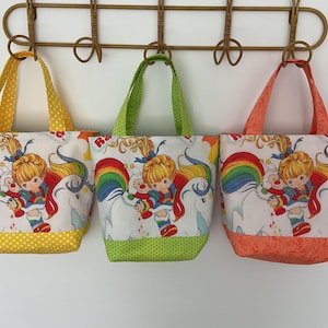 Petit sac fourre-tout Rainbow Brite des années 1980, cadeau rare recyclé