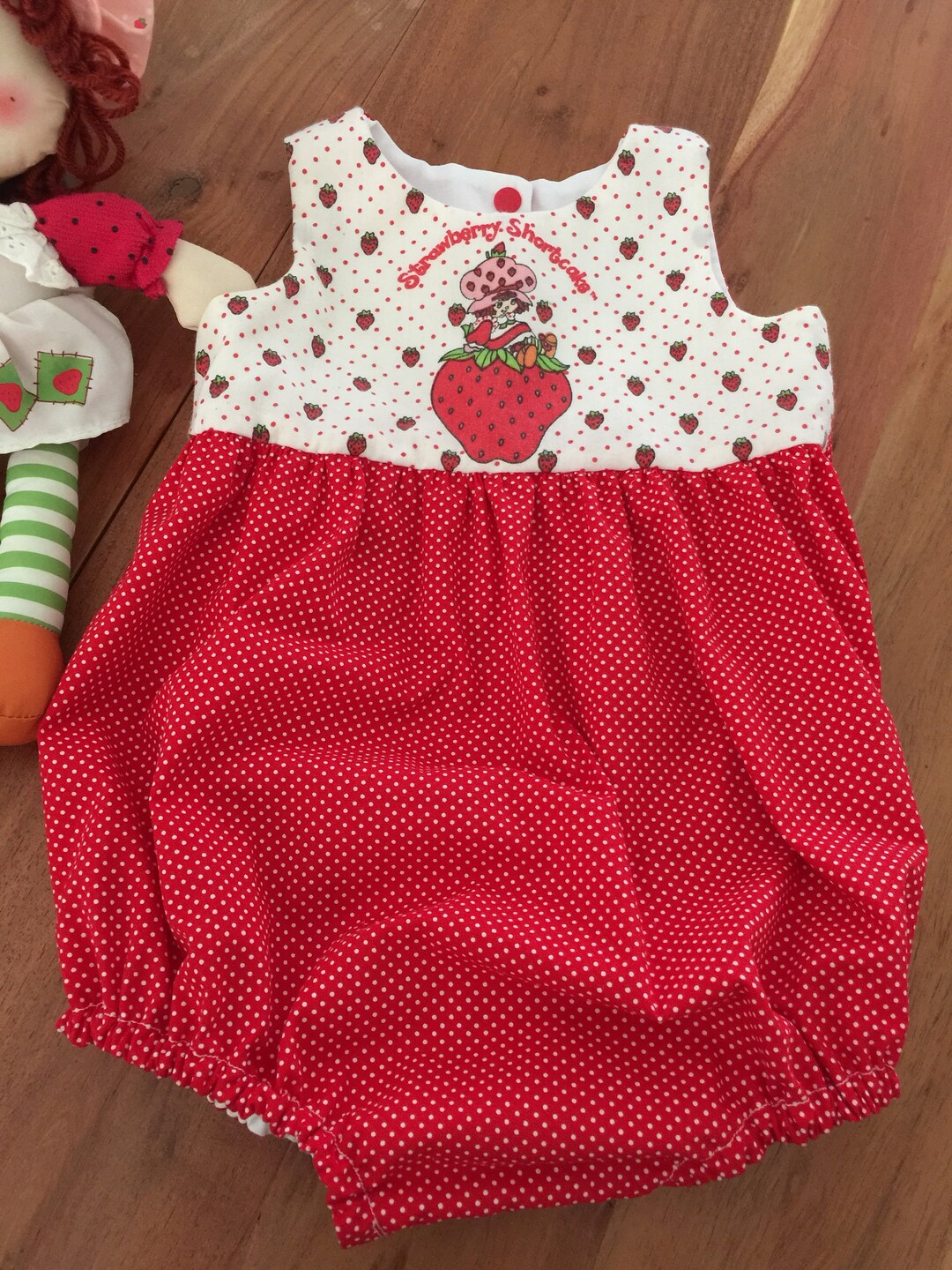 Size 1 Strawberry Shortcake Baby Girl Romper Cake Smash, 1st Birthday