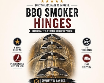 Heavy Duty Laser Cut BBQ Smoker Hinges DIY Weld-On Hardware